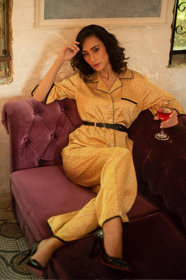 private lives Satin Co-ord In Dreamy Yellow