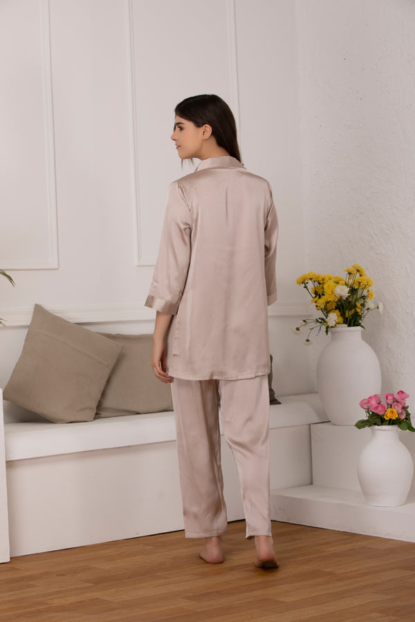 Private Lives Satin Crop Top Night Suit