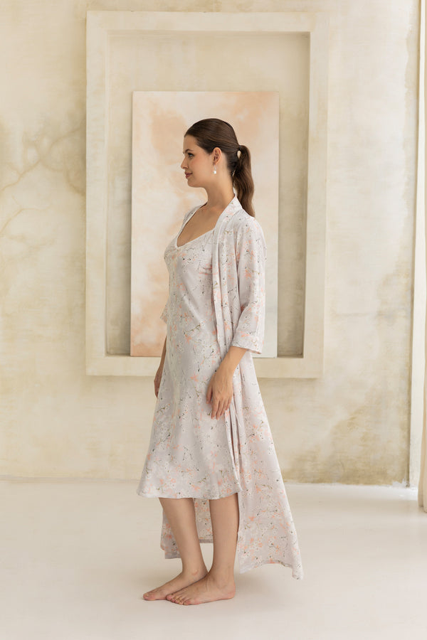 Private Lives Silver Bloom Nightgwon Set