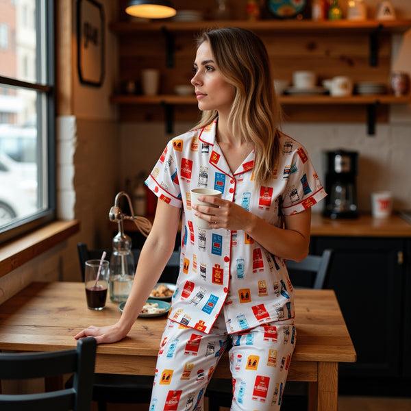 Private Lives Travel Tag Satin Night Suit