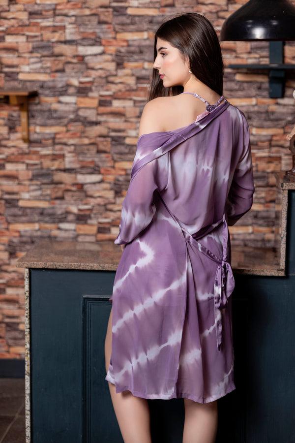 Private Lives Tye & Dye Satin Nightgown Set