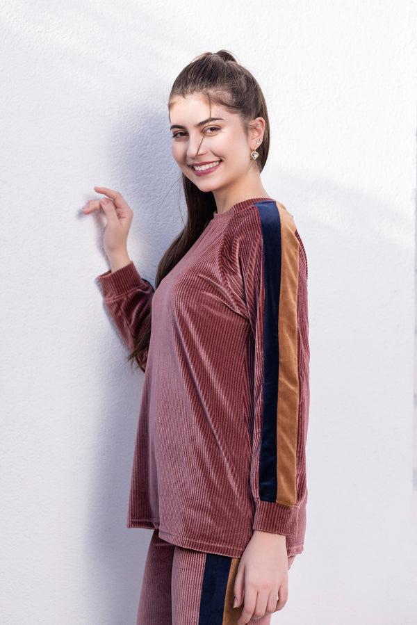 Private Lives Winter Track Suit In Velvet