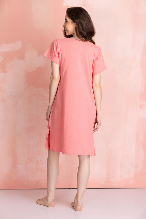 Private Lives Zebra Short Nightie In Pure Cotton