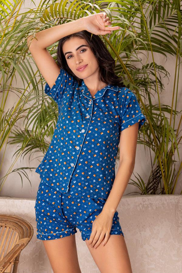 Private Lives Pure Cotton Classic Collar With Shorts