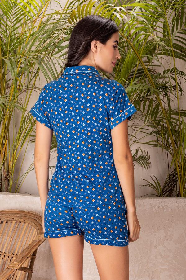 Private Lives Pure Cotton Classic Collar With Shorts