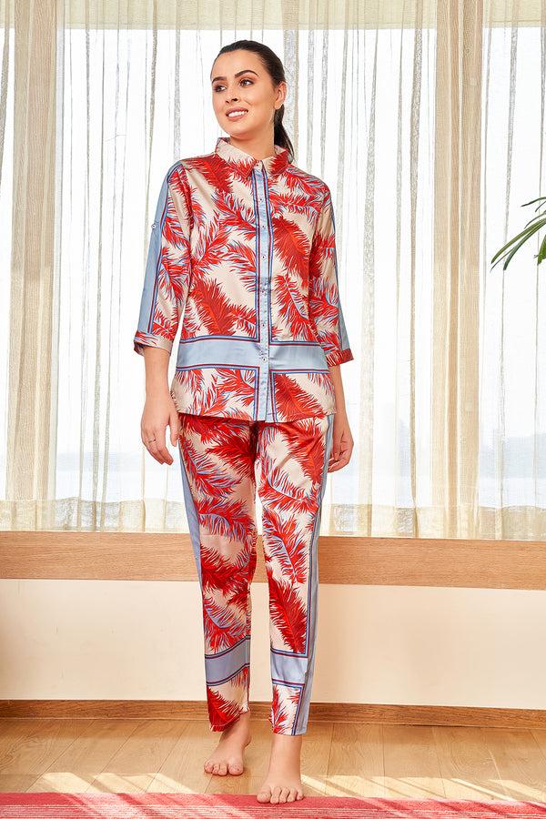 private lives Satin Co-ord set with roll up sleeves