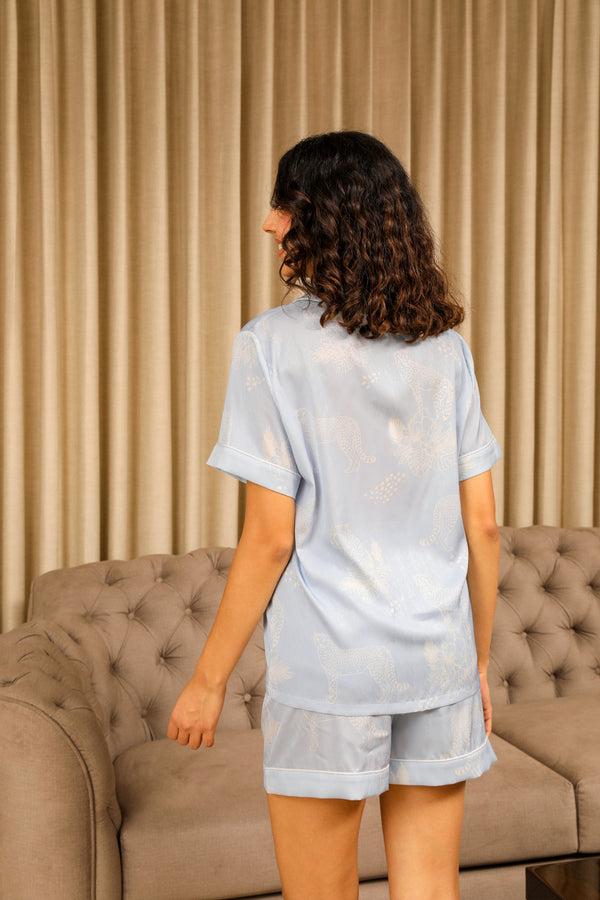 Private Lives Summer Lounger Shorts Set In Soft Satin