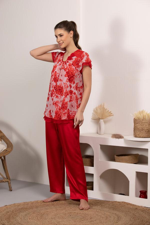 Private Lives The Irene Cara Layered Chiffon Night Suit