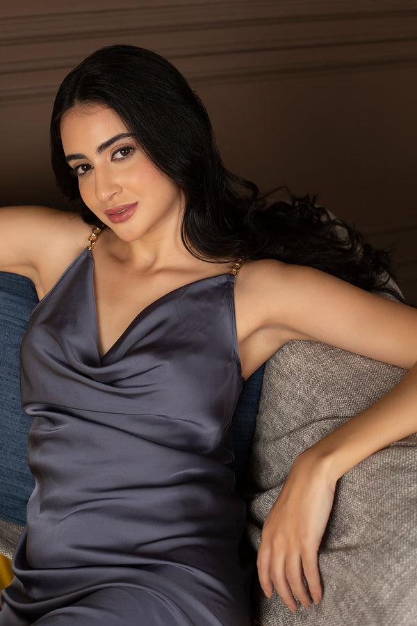 Private Lives The Jenny O”Neal Satin Slip With Jewel Straps