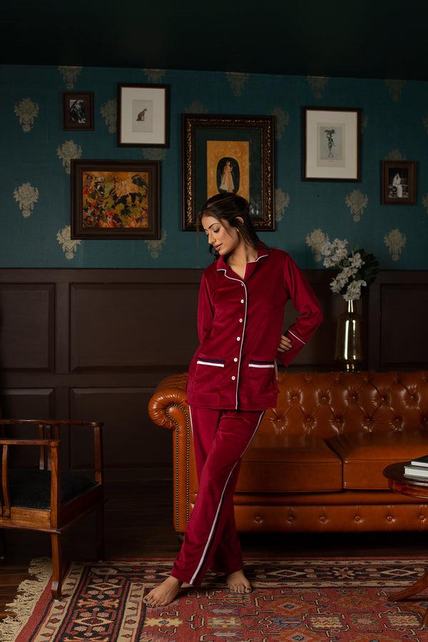 Private Lives Velvet Co-ord Set For Winter Lounging