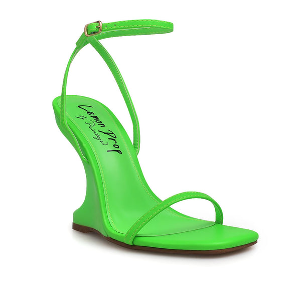 Privileged By J.c. Dossier Aadi Red Sculpted Wedge Heel