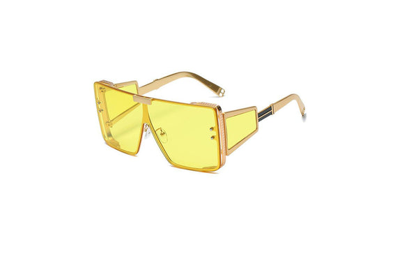 Privileged By J.c. Dossier Aaron Sunnies Gold Futuristic Sunglasses