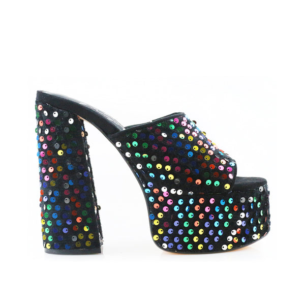 privileged by j.c. dossier Abbia Platform Heels in Leopard & Rainbow