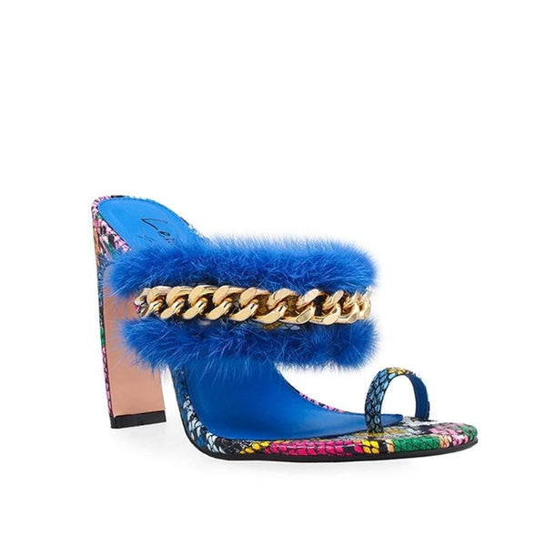 Privileged By J.c. Dossier Acelyn Blue Fuzzy Platform Heel