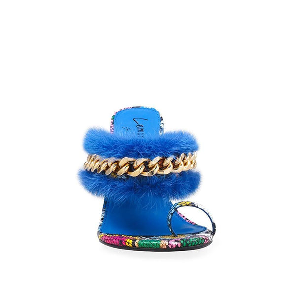 Privileged By J.c. Dossier Acelyn Blue Fuzzy Platform Heel