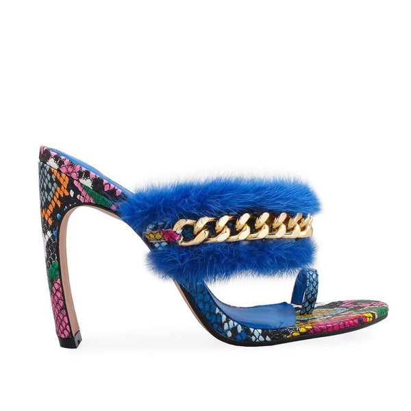privileged by j.c. dossier Acelyn Blue Fuzzy Platform Heel