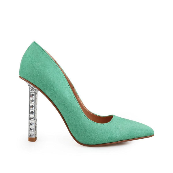 privileged by j.c. dossier Acton Green Vegan Suede Pump