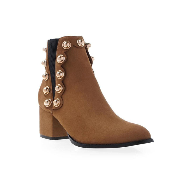 Privileged By J.c. Dossier Adeline Brown Bootie With Studs