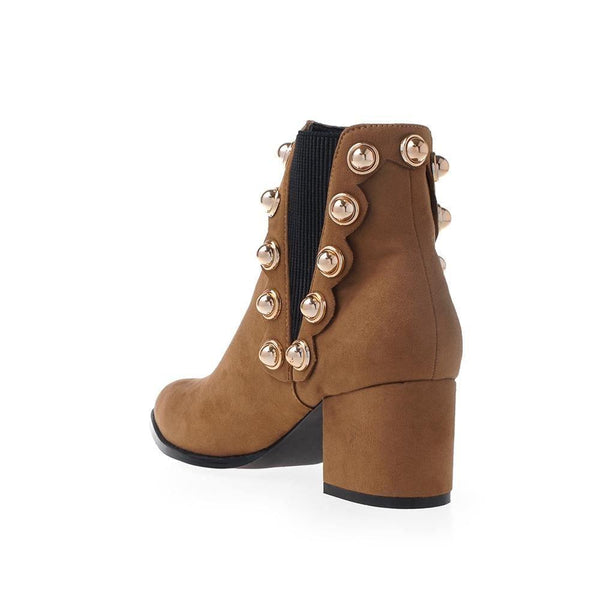Privileged By J.c. Dossier Adeline Brown Bootie With Studs