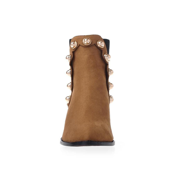 Privileged By J.c. Dossier Adeline Brown Bootie With Studs