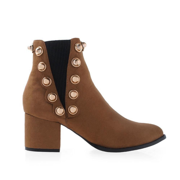 privileged by j.c. dossier Adeline Brown Bootie with Studs