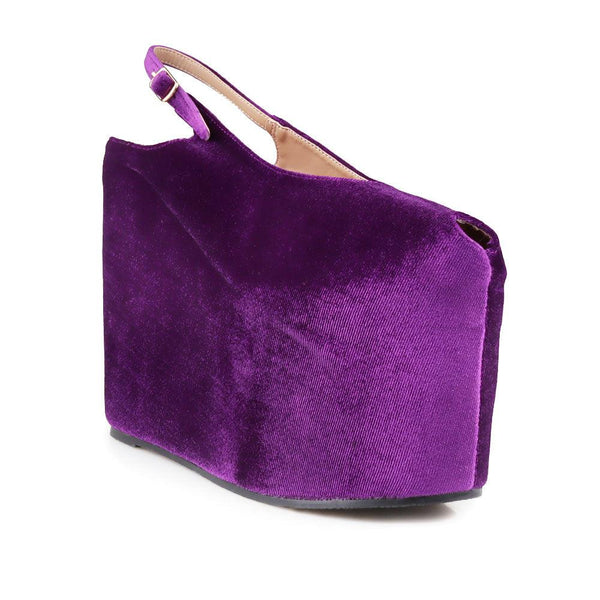 Privileged By J.c. Dossier Admire Purple Velvet Platform