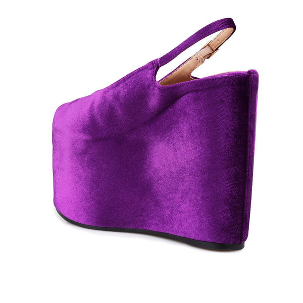 Privileged By J.c. Dossier Admire Purple Velvet Platform