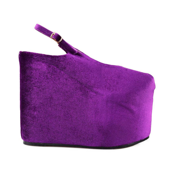 privileged by j.c. dossier Admire Purple Velvet Platform