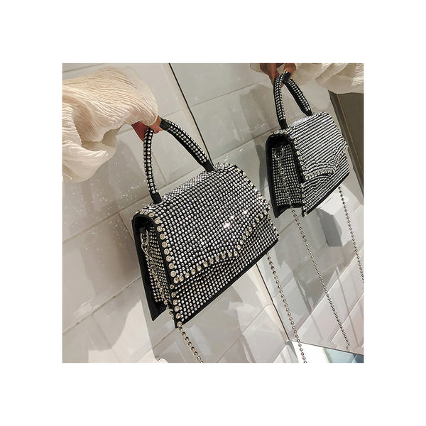 Privileged By J.c. Dossier Adore Black Rhinestone Handbag