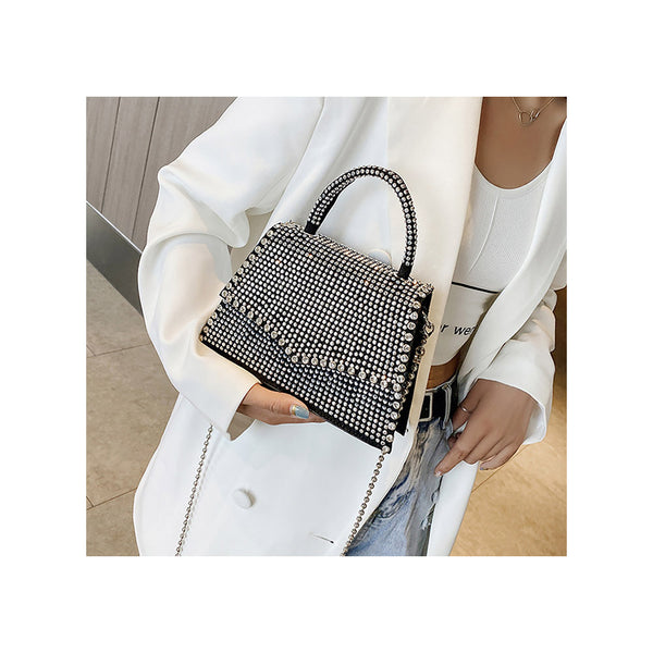 Privileged By J.c. Dossier Adore Black Rhinestone Handbag