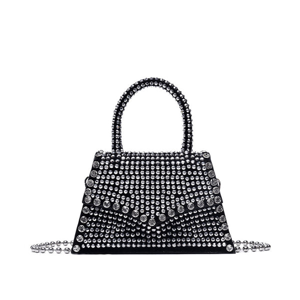 privileged by j.c. dossier Adore Black Rhinestone Handbag