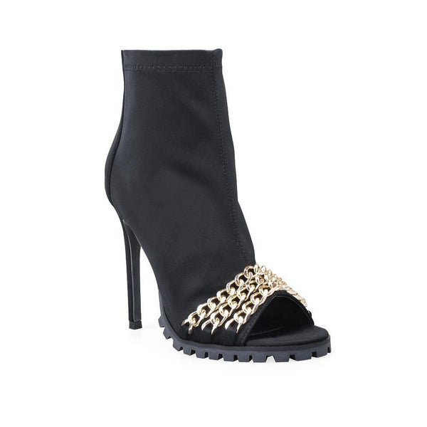 Privileged By J.c. Dossier Afassa Black Heel With Gold Chain