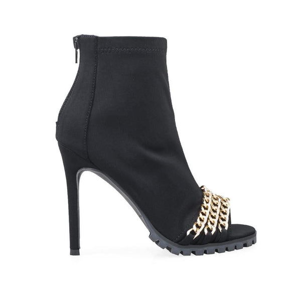 privileged by j.c. dossier Afassa Black Heel with Gold Chain