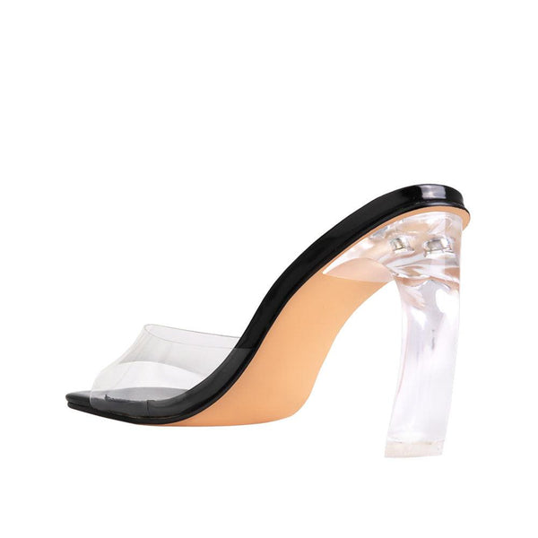 Privileged By J.c. Dossier Ainsley Black Clear Heel – Bold Stylish