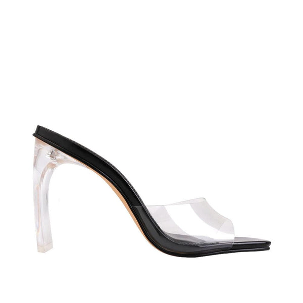 privileged by j.c. dossier Ainsley Black Clear Heel – Bold Stylish