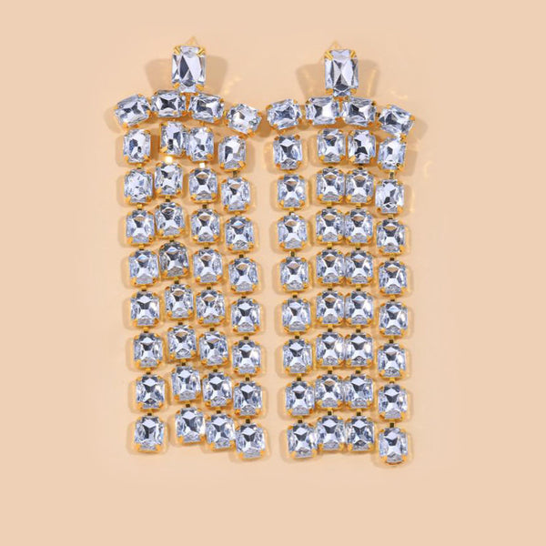 Privileged By J.c. Dossier Aj Rhinestone Statement Earrings
