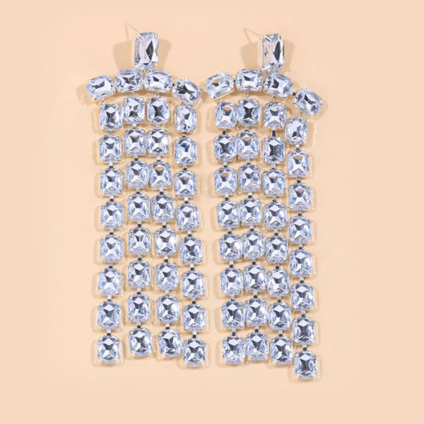 Privileged By J.c. Dossier Aj Rhinestone Statement Earrings