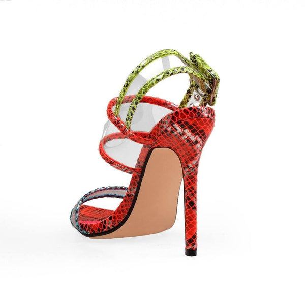Privileged By J.c. Dossier Aleeya Neon Snakeskin Heel