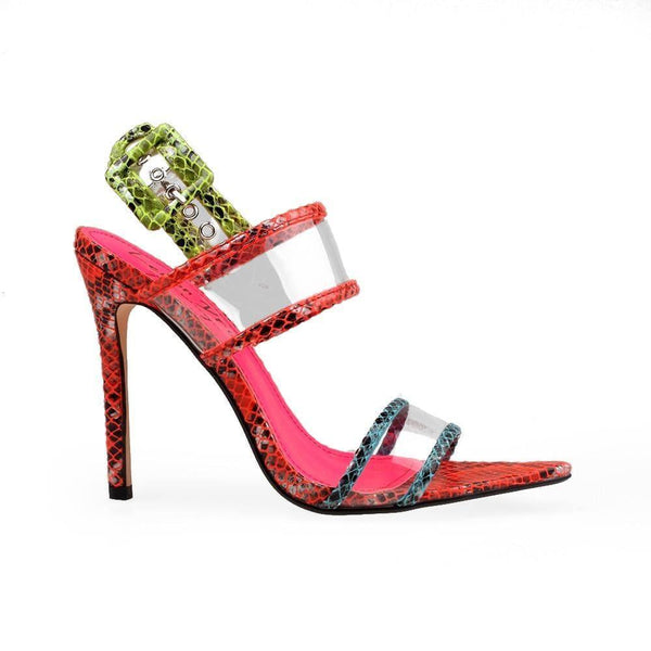 privileged by j.c. dossier Aleeya Neon Snakeskin Heel