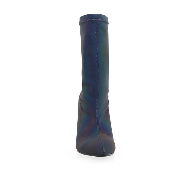 Privileged By J.c. Dossier Alessey Silver Reflective Bootie