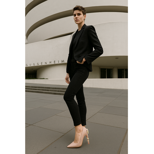 Privileged By J.c. Dossier Alora Satin Gold Embellished Pump