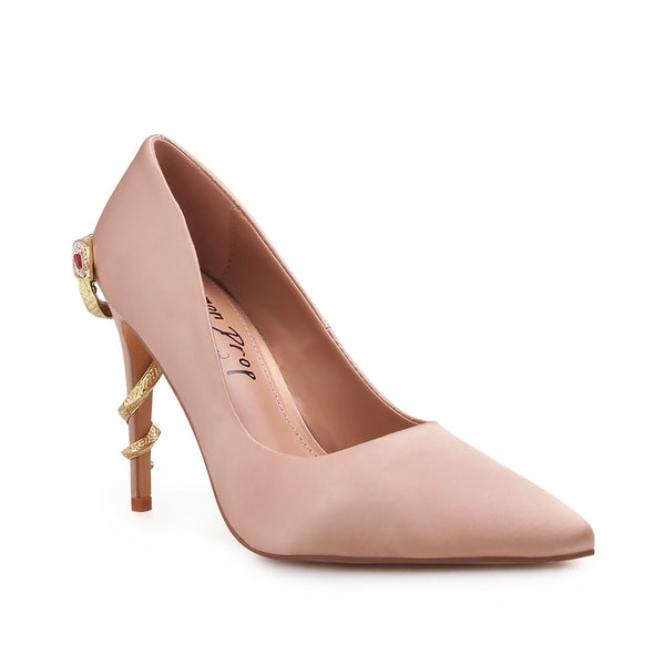Privileged By J.c. Dossier Alora Satin Gold Embellished Pump