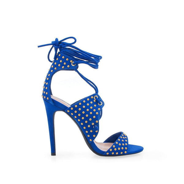 privileged by j.c. dossier Aluna Blue Heel with Gold Studs