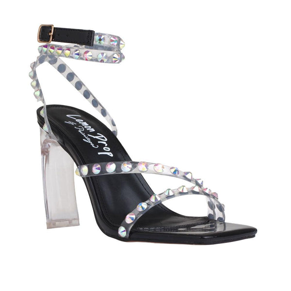 Privileged By J.c. Dossier Ambrose Black Rhinestone Heel