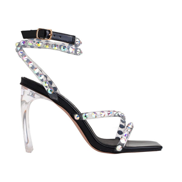 privileged by j.c. dossier Ambrose Black Rhinestone Heel