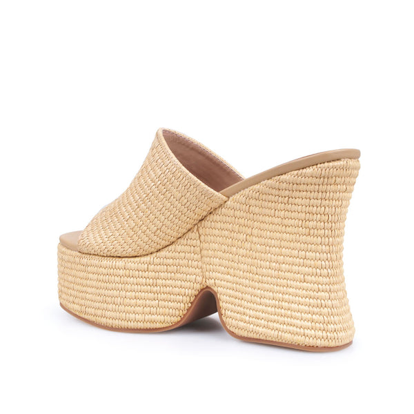 Privileged By J.c. Dossier Antonio Beige Platform Wedge Sandals