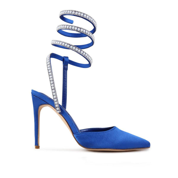 privileged by j.c. dossier Anwar Blue Rhinestone Strappy Pump