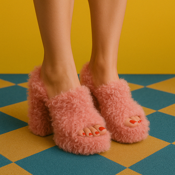 Privileged By J.c. Dossier Archie Fuzzy Platform Heels In Tan