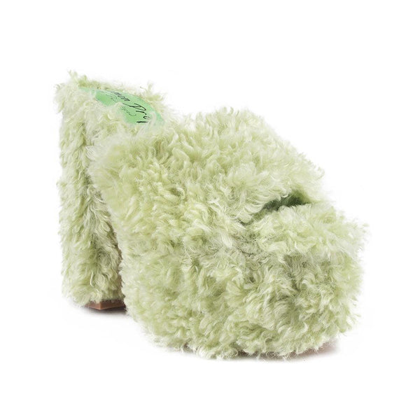 Privileged By J.c. Dossier Archie Fuzzy Platform Heels In Tan