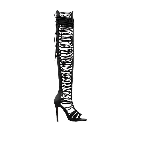 privileged by j.c. dossier Arilia Black Lace-Up Over-The-Knee Boot
